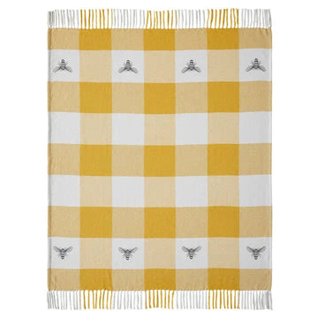 FAIRE - VHC Brands Blankets Buzzy Bee Woven Honey Bee Throw Blanket 50x60